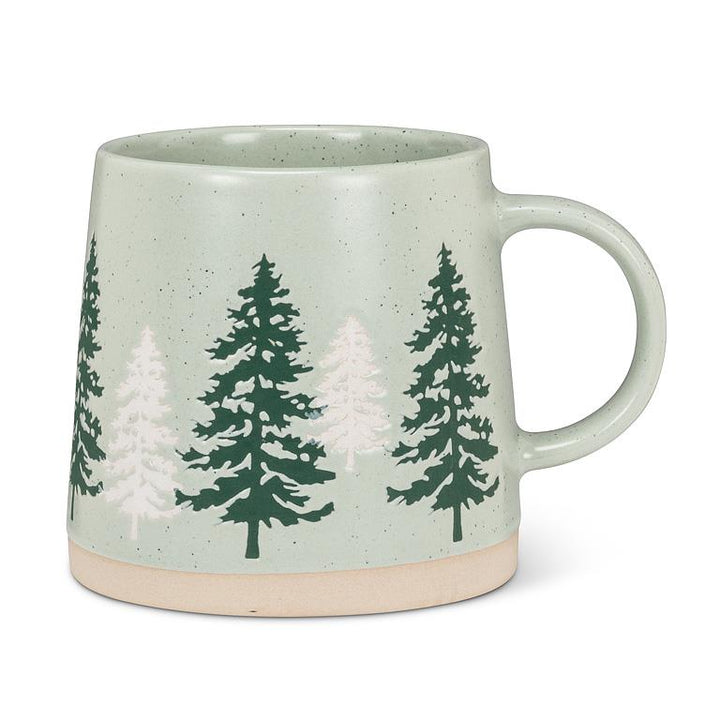 Green Pine Tree Wide Base Mug