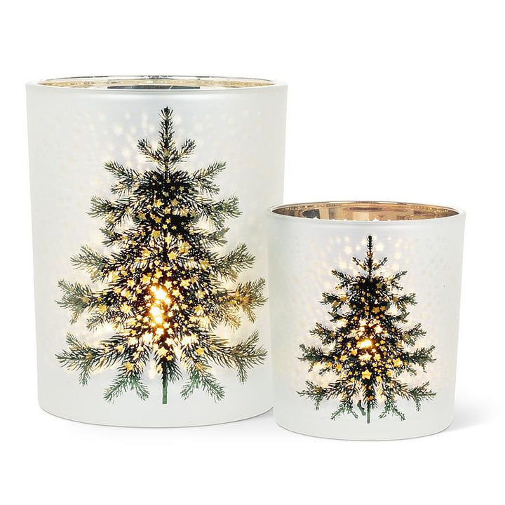 Medium Frosted Tree Candle Holder, detail view