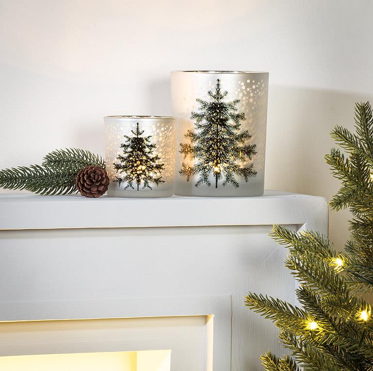 Small Frosted Tree Votive, lifestyle view