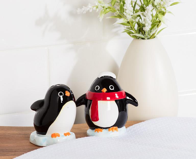 Playful Penguins Salt &amp; Pepper Set, styled view