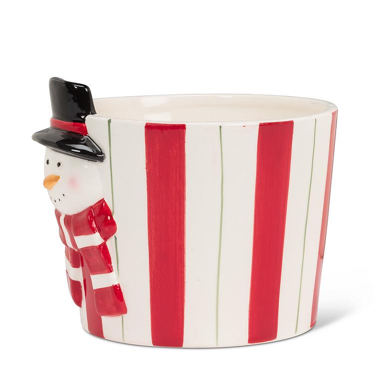Snowman Stripe Planter, alternate view