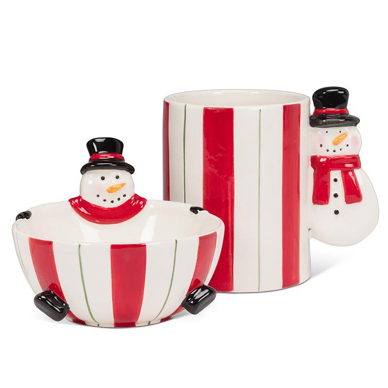 Snowman Stripe Small Bowl, detail view