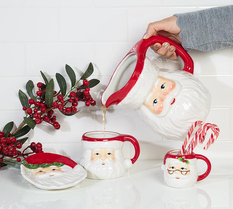 Small Santa with Glasses Mug, styled view