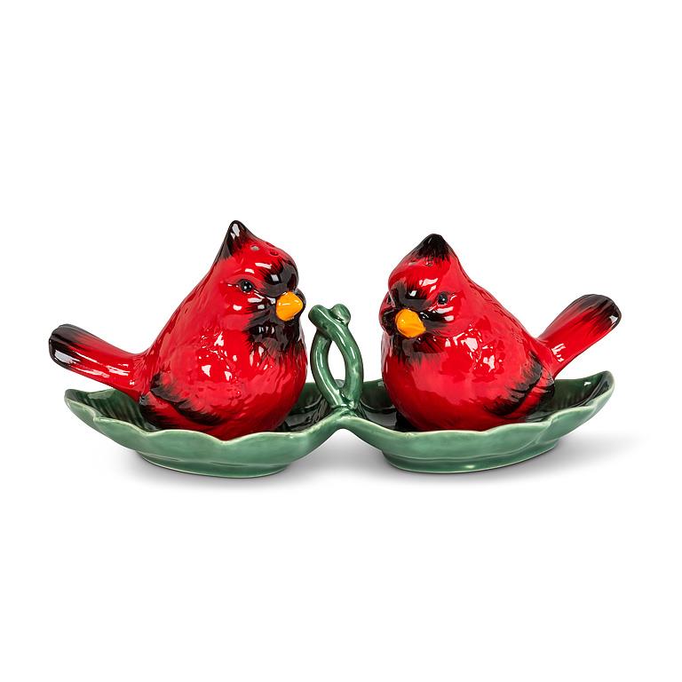 Cardinal Salt & Pepper Set on Tray