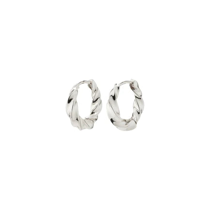 TAFFY medium size swirl hoop earrings silver-plated