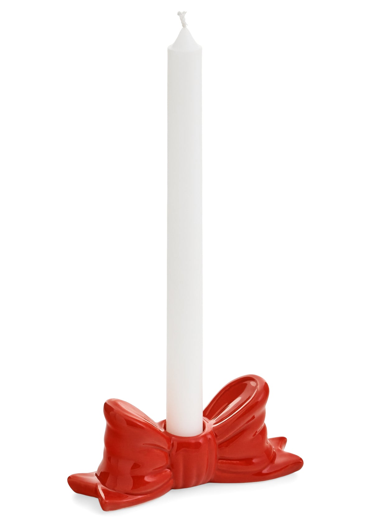 Porcelain Bow Candle Holder | Red