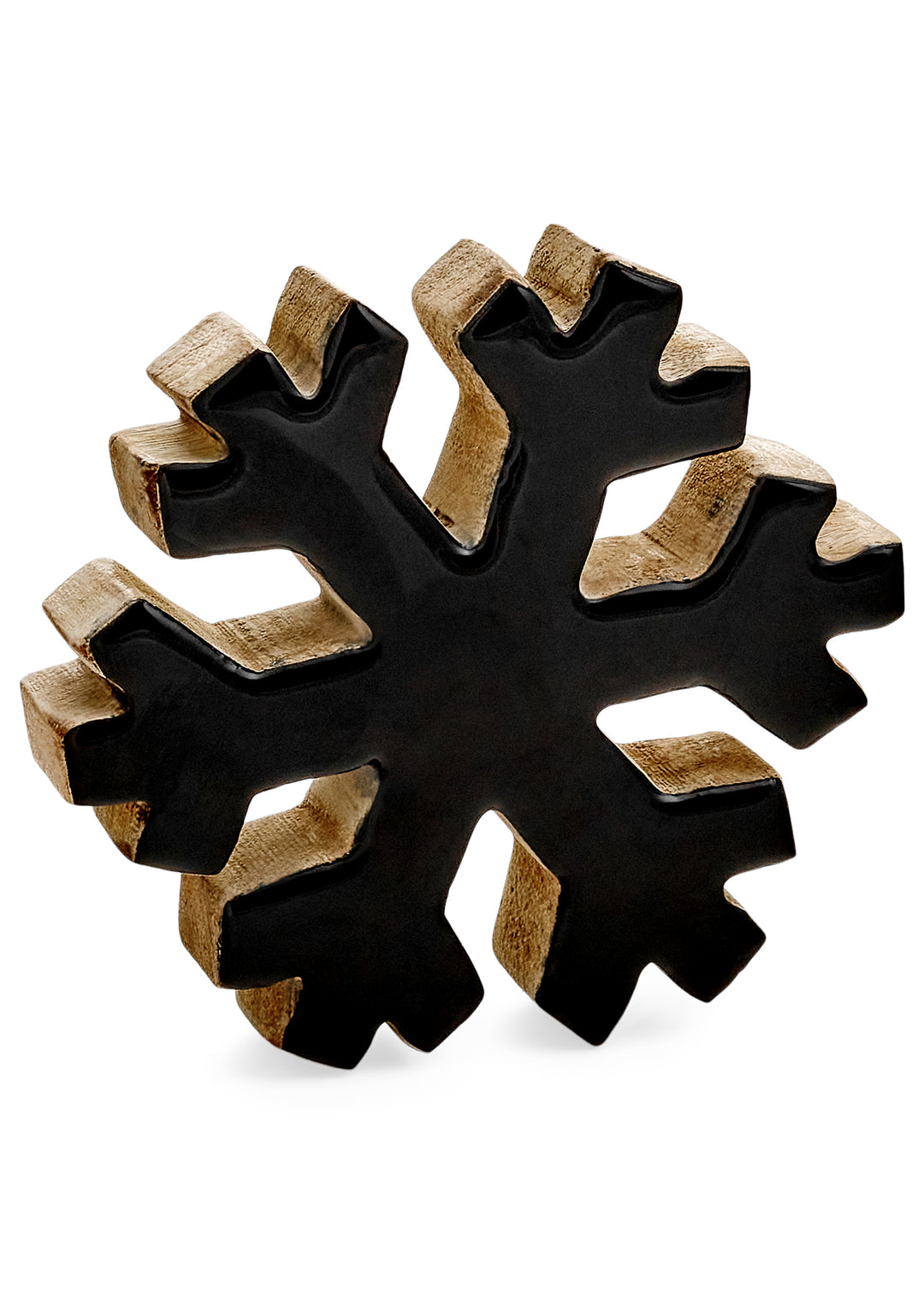 Mango Wood Snowflake | Black