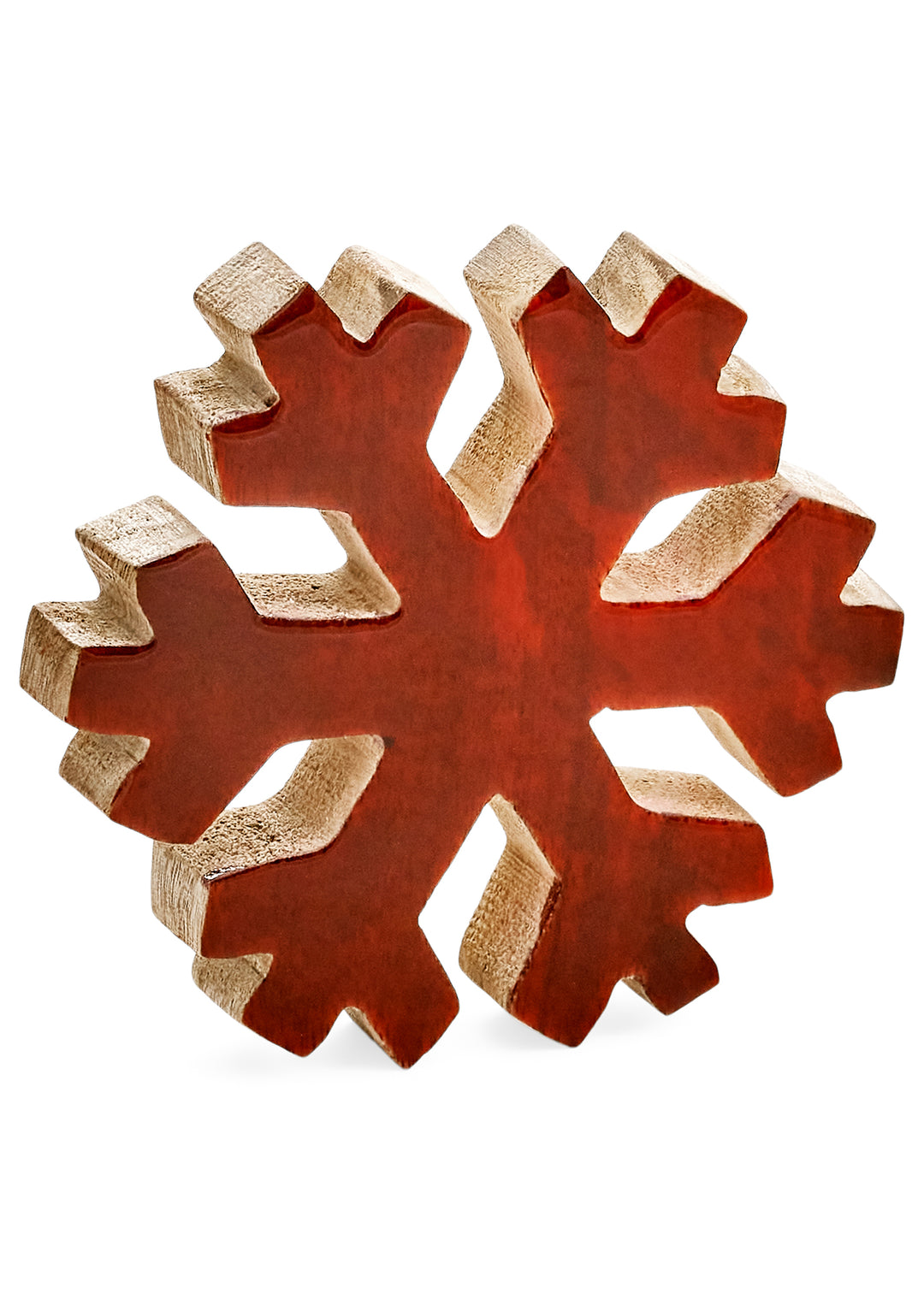 Mango Wood Snowflake | Red