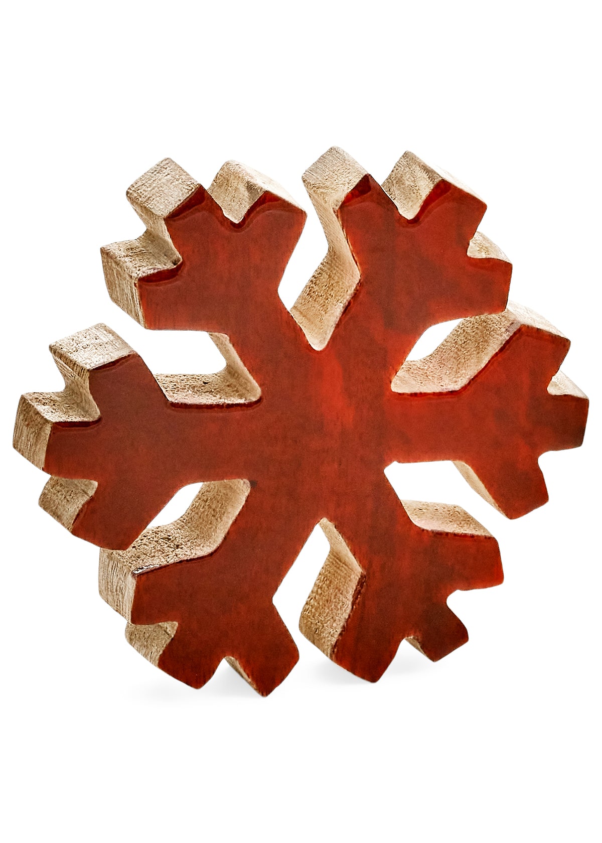 Mango Wood Snowflake | Red