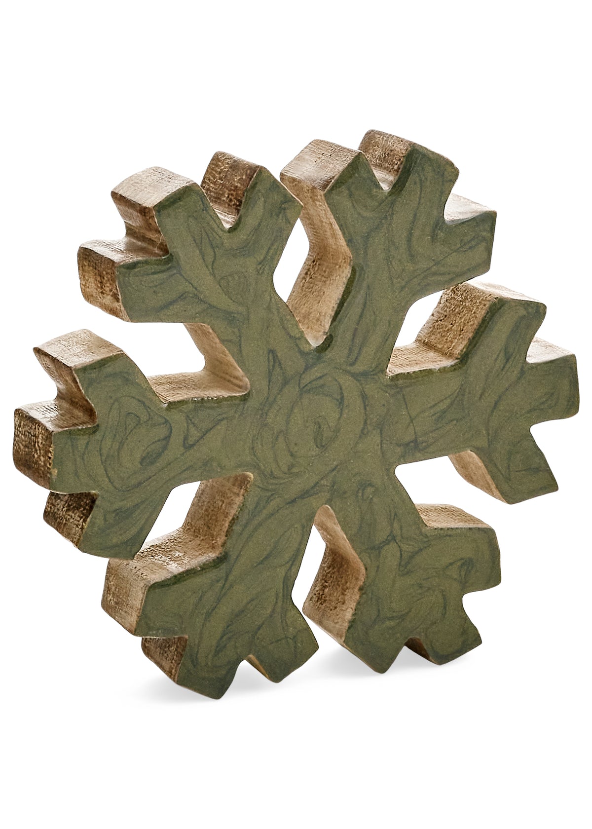 Mango Wood Snowflake | Sage Green
