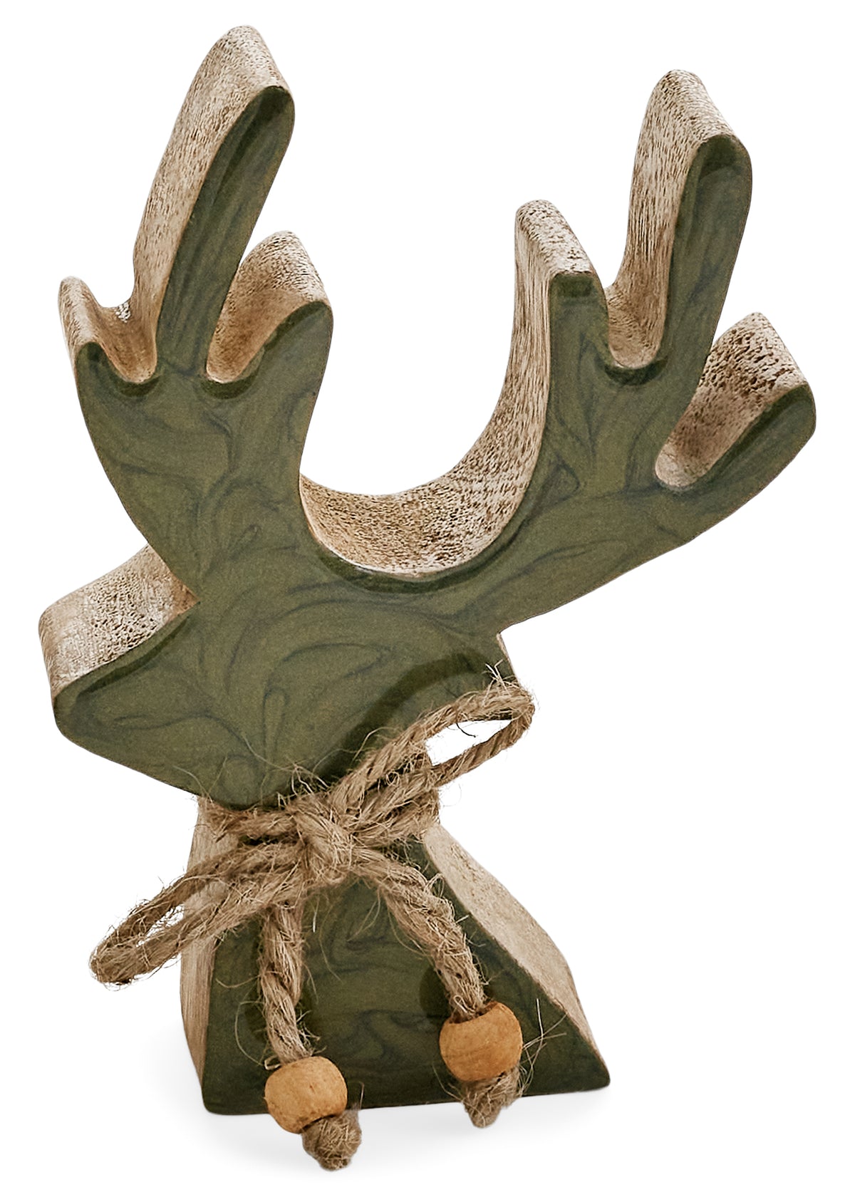 Mango Wood Deer Head | Sage Green