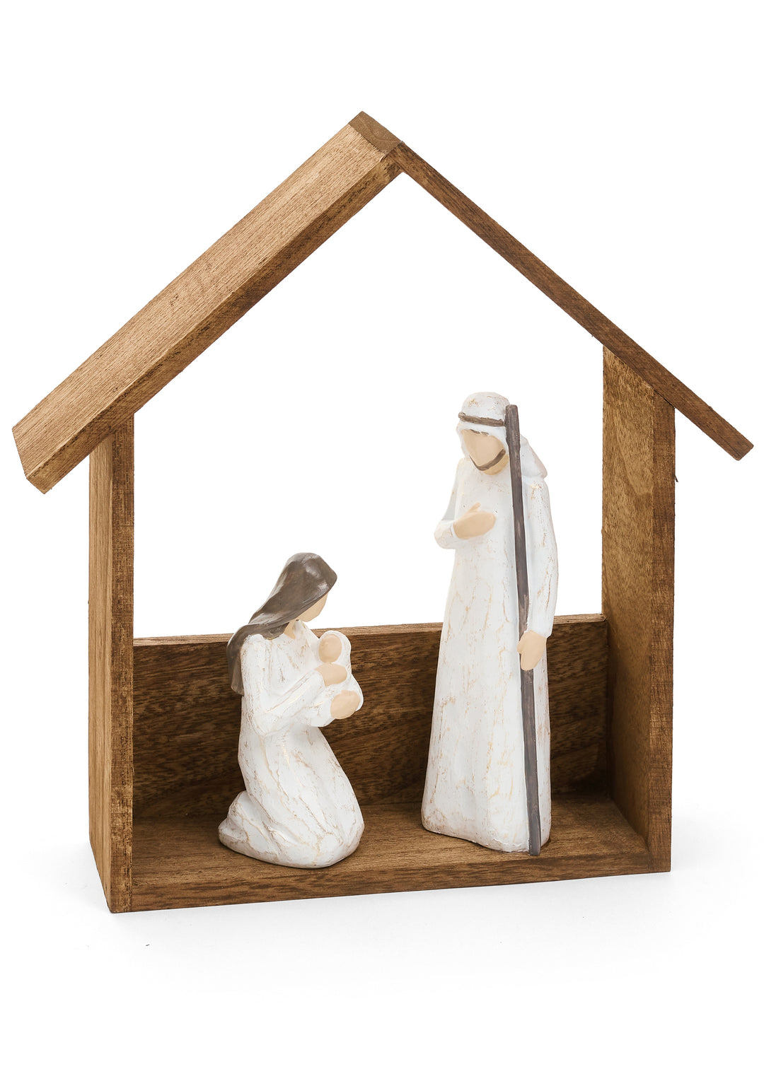 Resin Nativity | Brown, White &amp; Gold