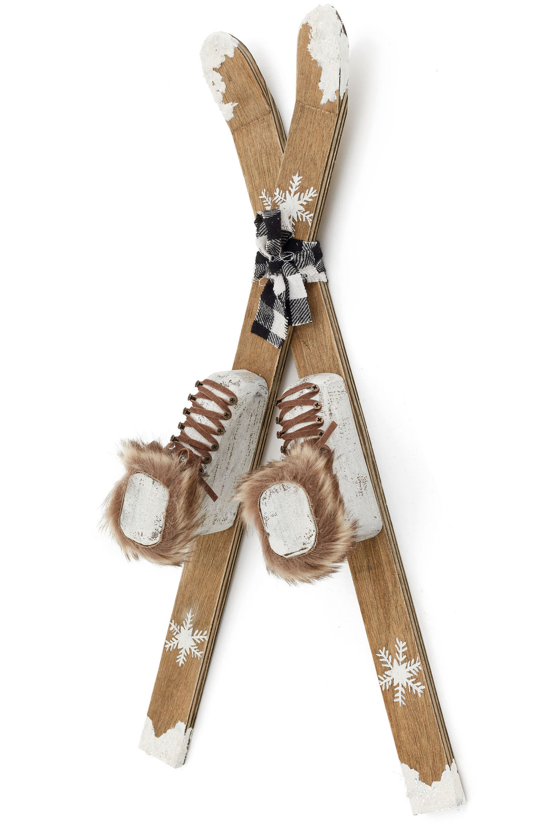 Decorative Skis | Natural &amp; White | 20"