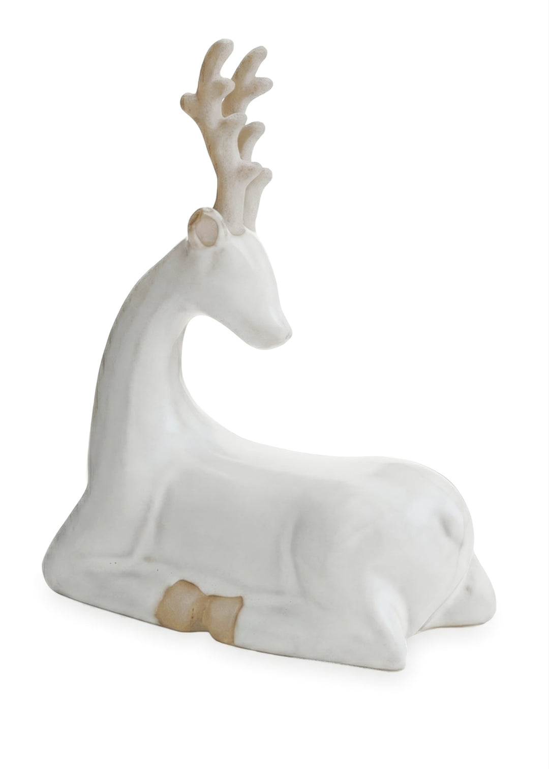Stoneware Deer Lying | Ecru &amp; Sand