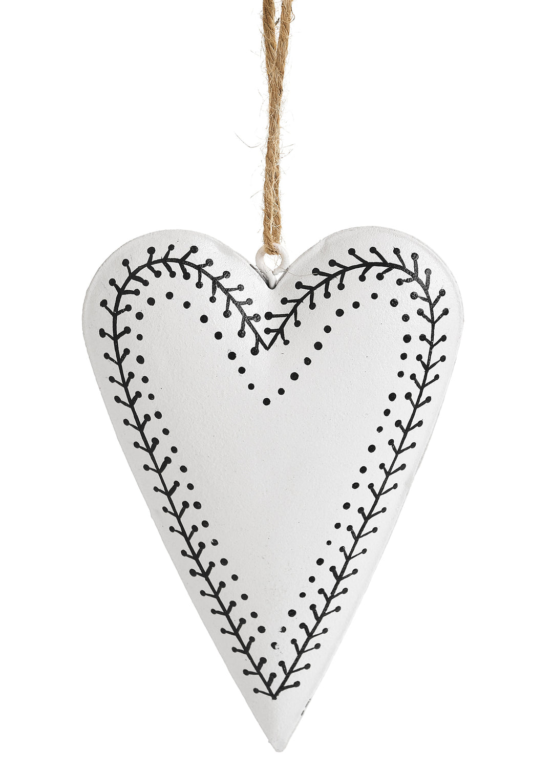 Iron Heart Ornament | Cream &amp; Black