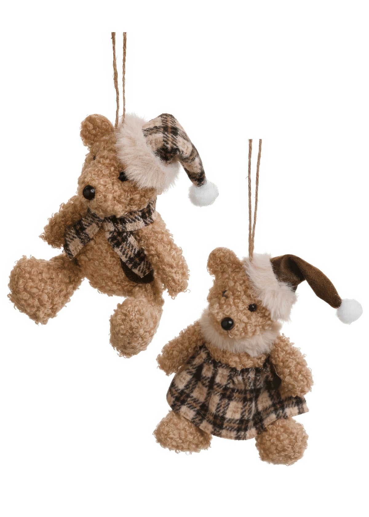 Bear Ornaments | Brown | Set of 2