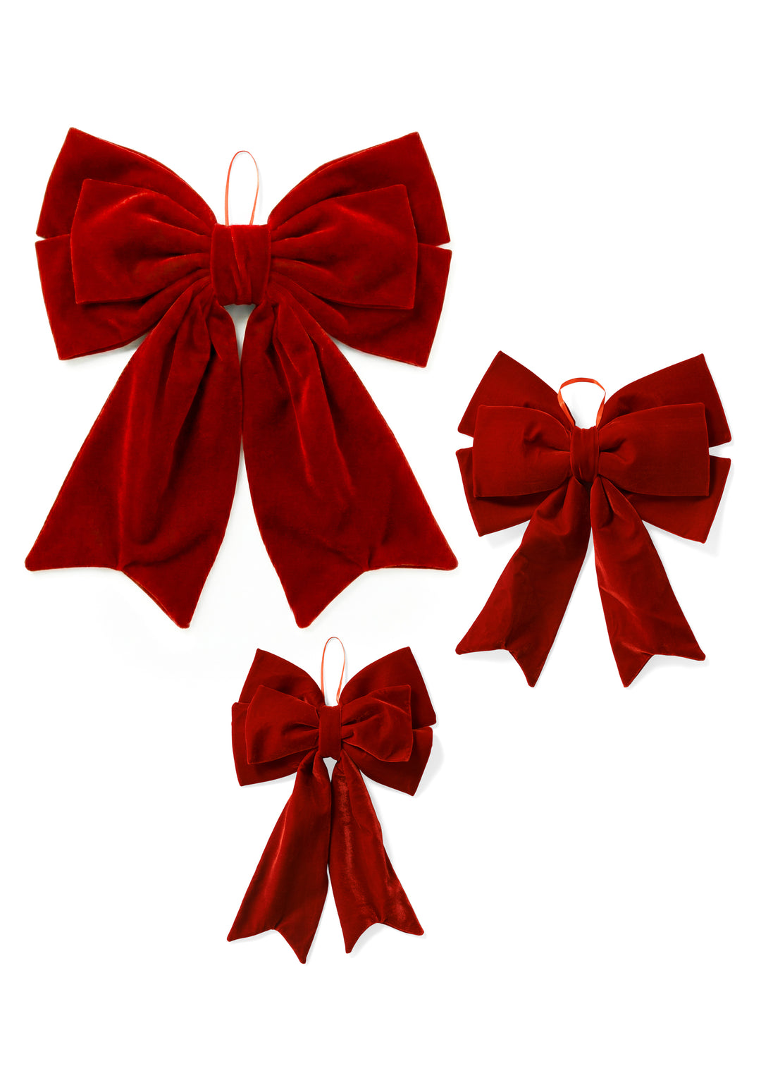 Double Velvet Bow | Small | Dark Red