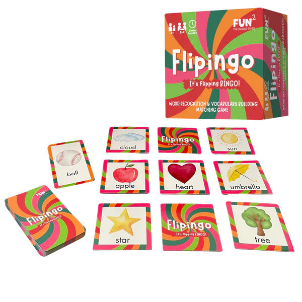 Flipingo game tiles and cards laid out