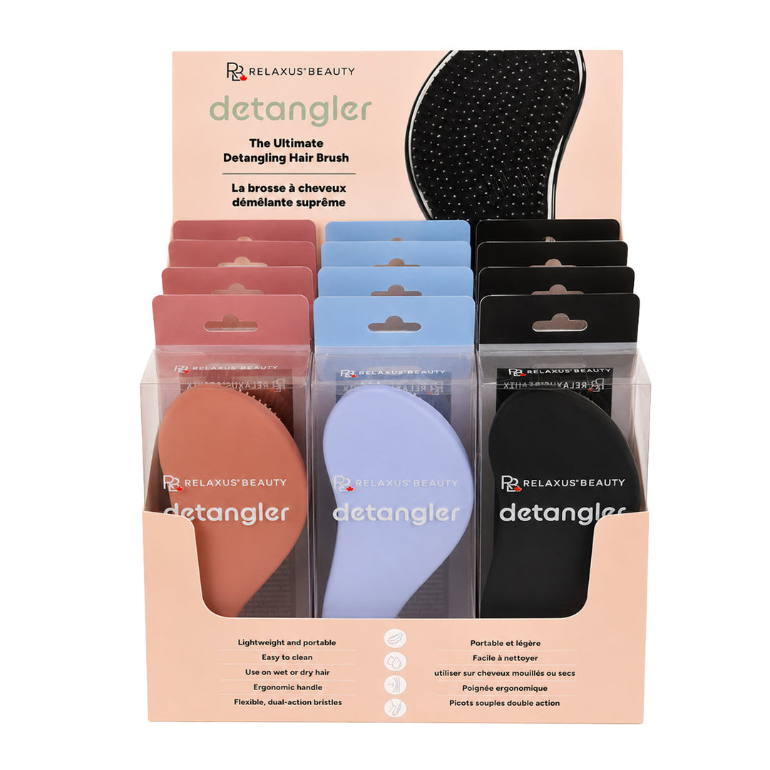 Ultimate Detangling Brush counter displayer of 12 in three colours