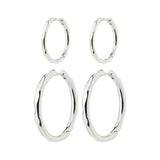 EVE hoop earrings 2-in-1 set silver-plated