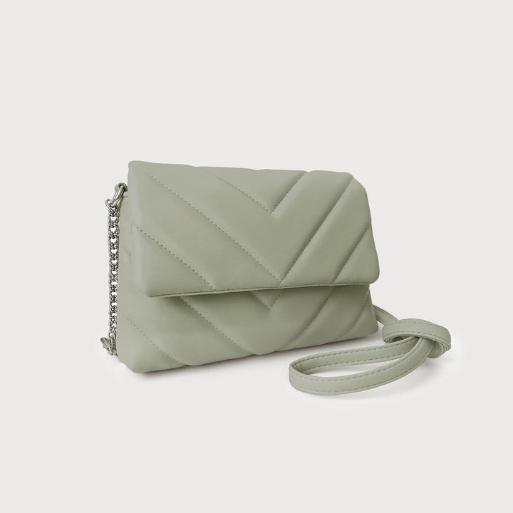 Sm Quilted Flap Bag W Adj Chain &amp; Pleather Strap