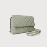 Sm Quilted Flap Bag W Adj Chain & Pleather Strap