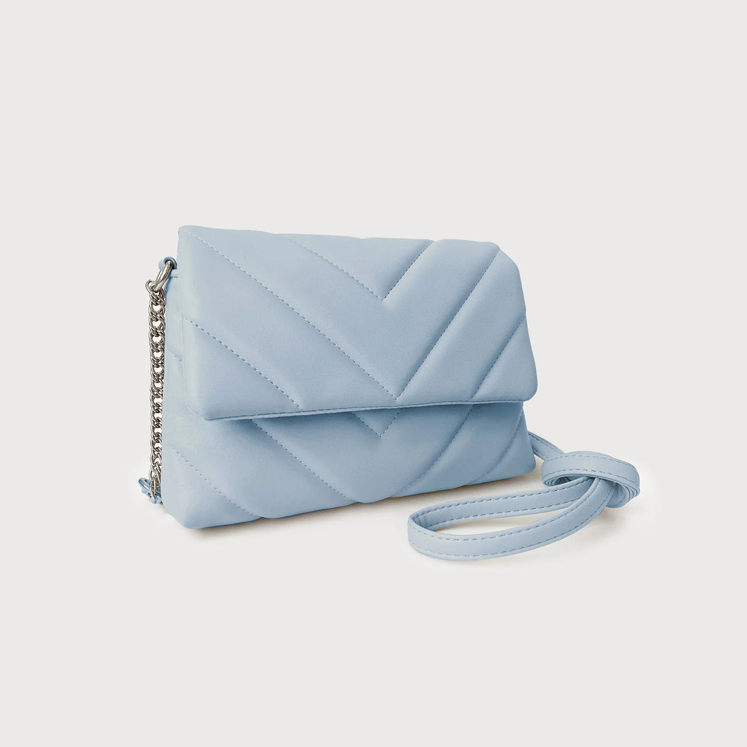 Sm Quilted Flap Bag W Adj Chain &amp; Pleather Strap