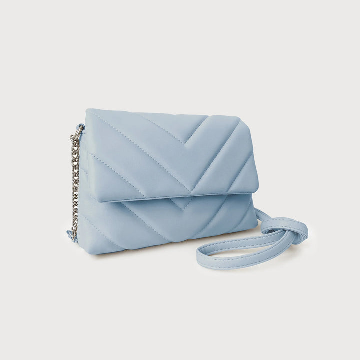Sm Quilted Flap Bag W Adj Chain &amp; Pleather Strap