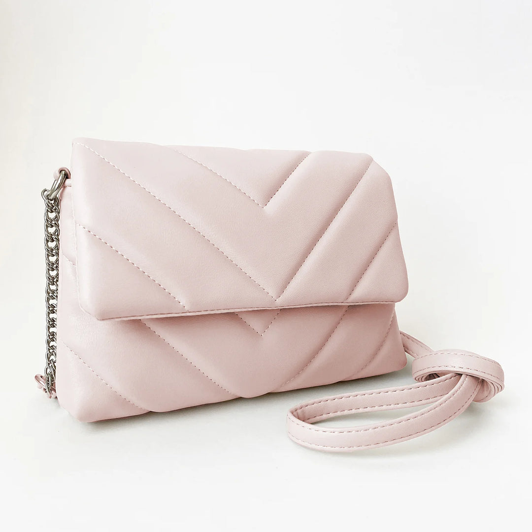 Sm Quilted Flap Bag W Adj Chain &amp; Pleather Strap