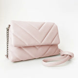 Sm Quilted Flap Bag W Adj Chain & Pleather Strap