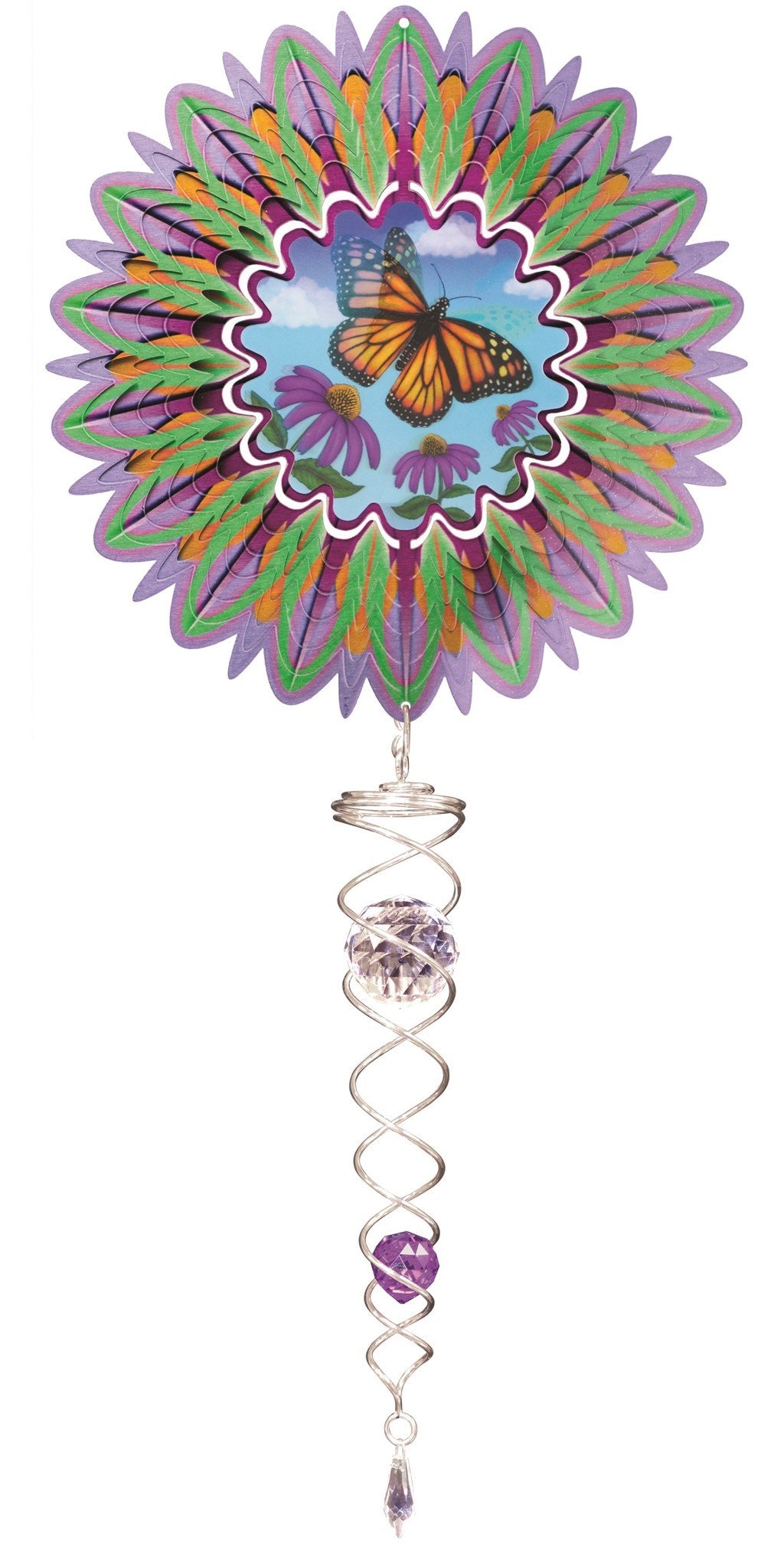 Animated Butterfly W/ Crystal Sm Spinner Set