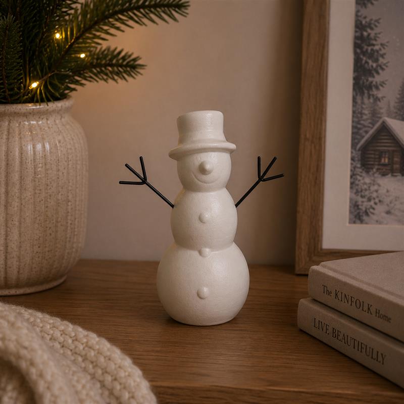 Snowman, Top Hat, White