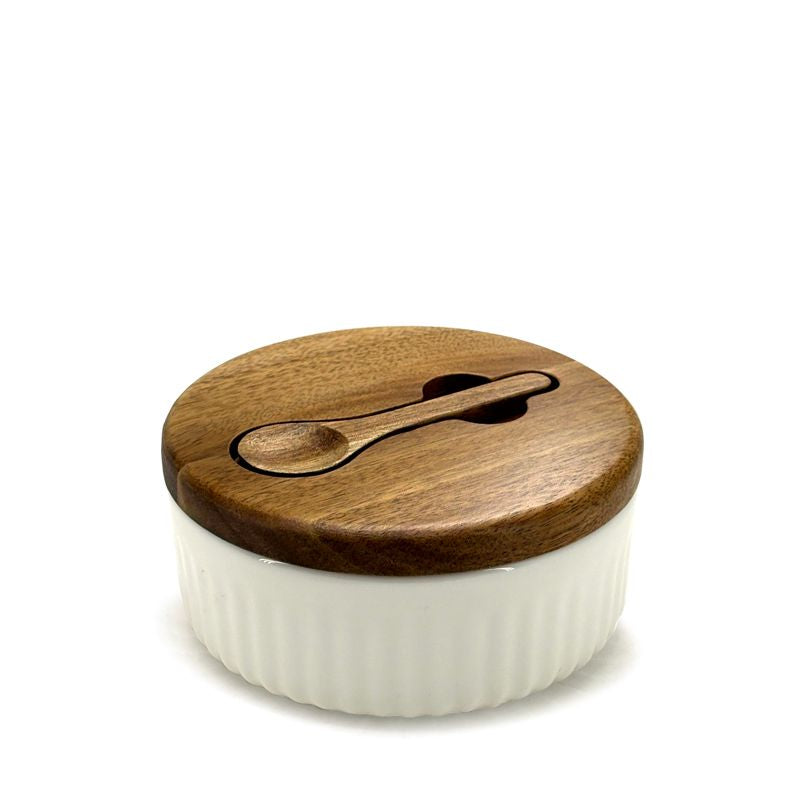 Divided Salt Keeper with Spoon