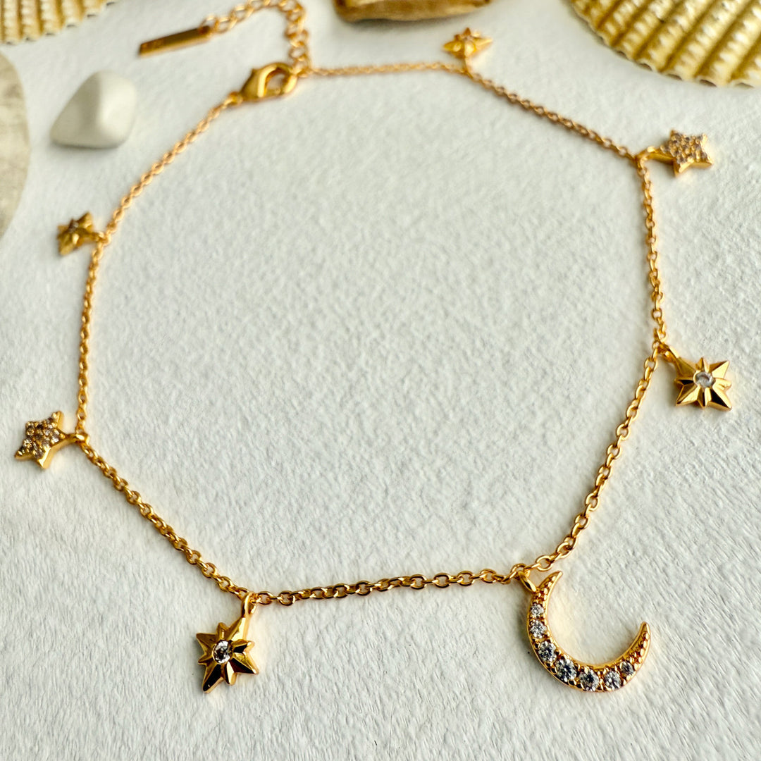 Andromeda Stars &amp; Moon Charm | Anklet