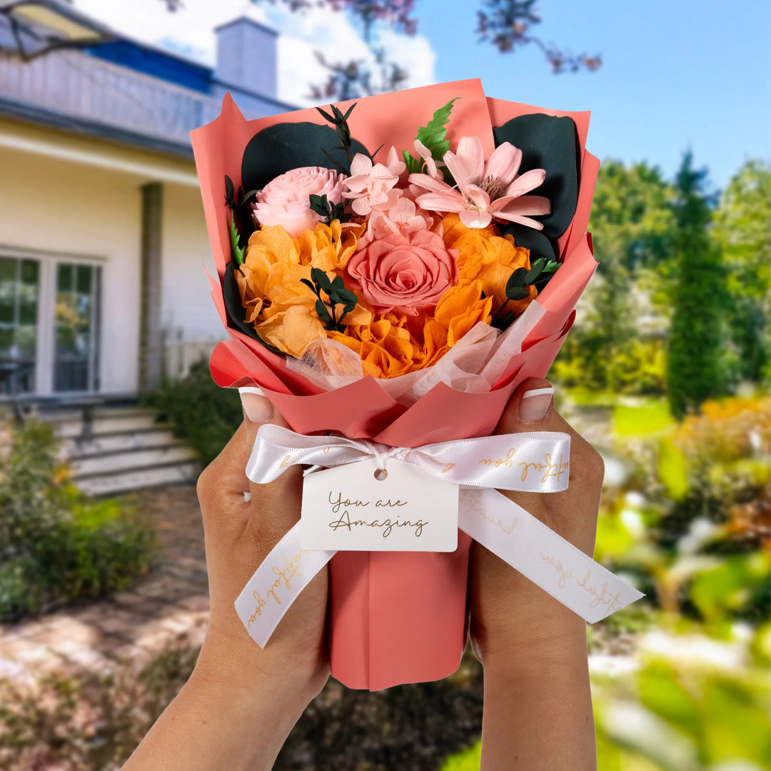 Amazing - Coral Preserved Floral Bouquet