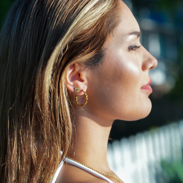 Barbara Contrast Textured Twist | Earring