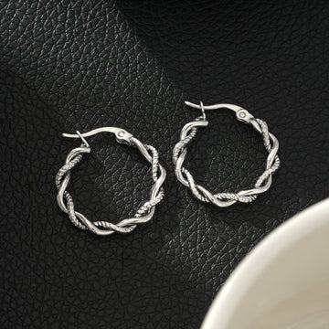 Barbara Contrast Textured Twist | Earring