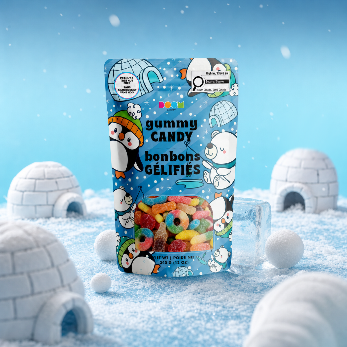 Boom Candy Fishing Polar Bears & Penguins gummy candy 340g bag