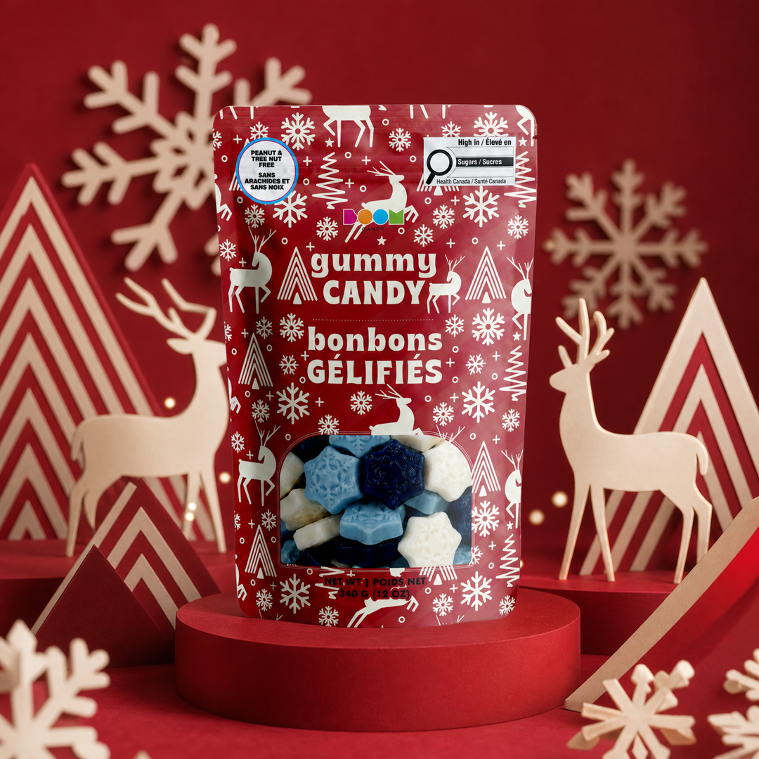 Boom Candy Reindeer &amp; Snowflakes gummy candy 340g bag