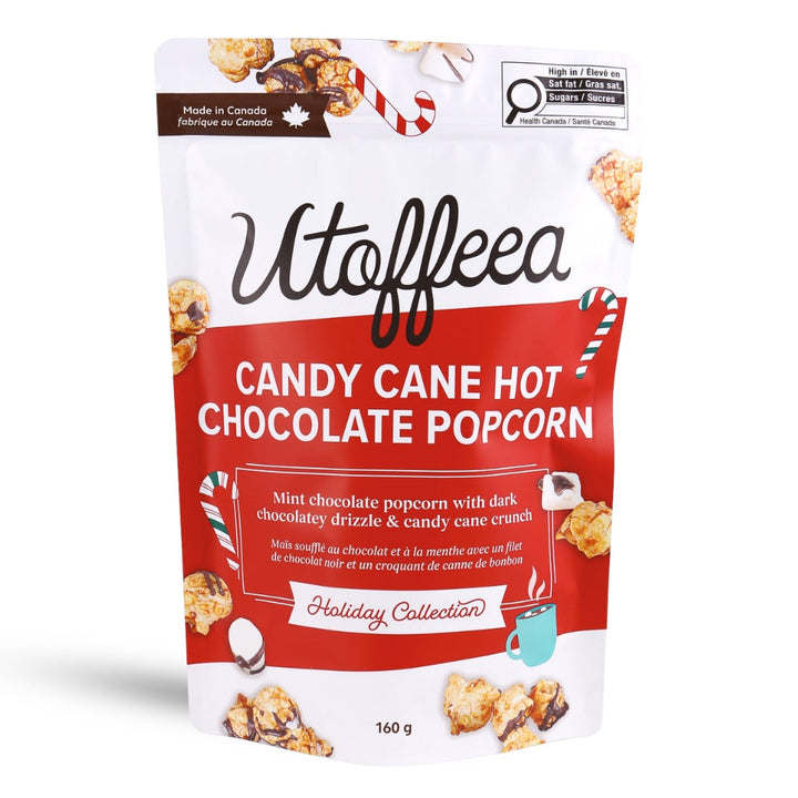 Utoffeea Candy Cane Hot Chocolate toffee popcorn bag