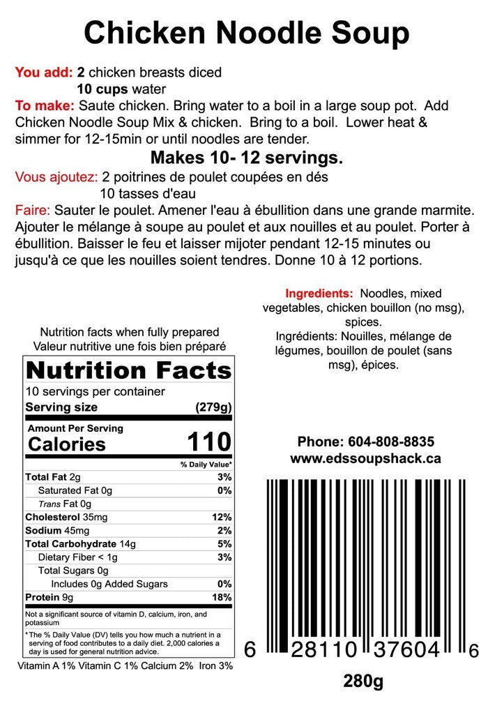 Chicken Noodle Soup label