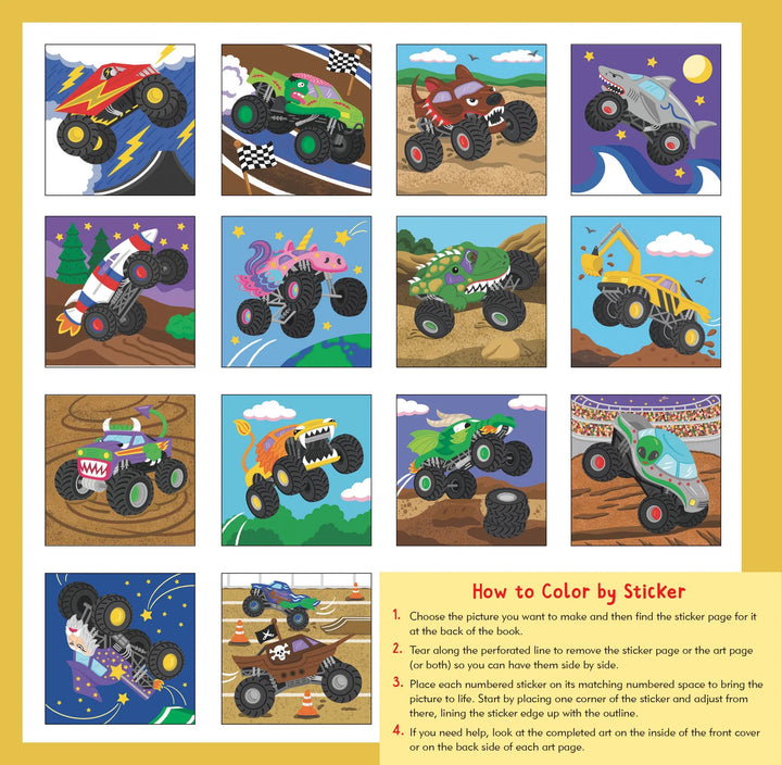 Color By Sticker - Monster Trucks