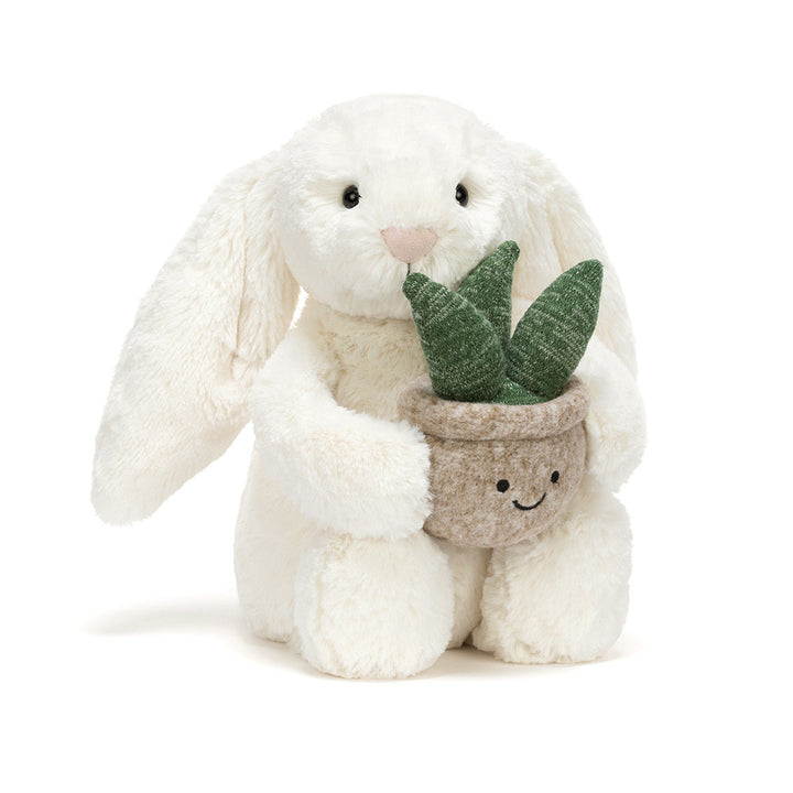 Cream Bunny With Plant | Jellycat