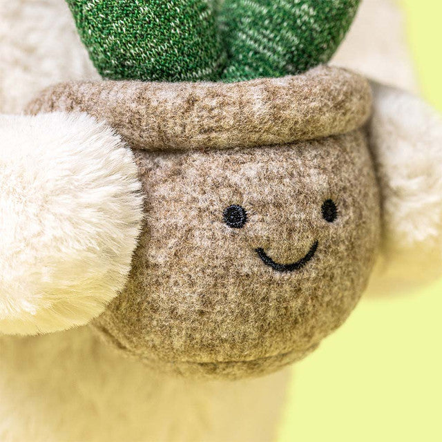 Cream Bunny With Plant | Jellycat