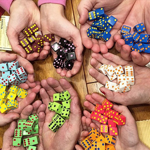 TENZI dice game tube with colourful dice