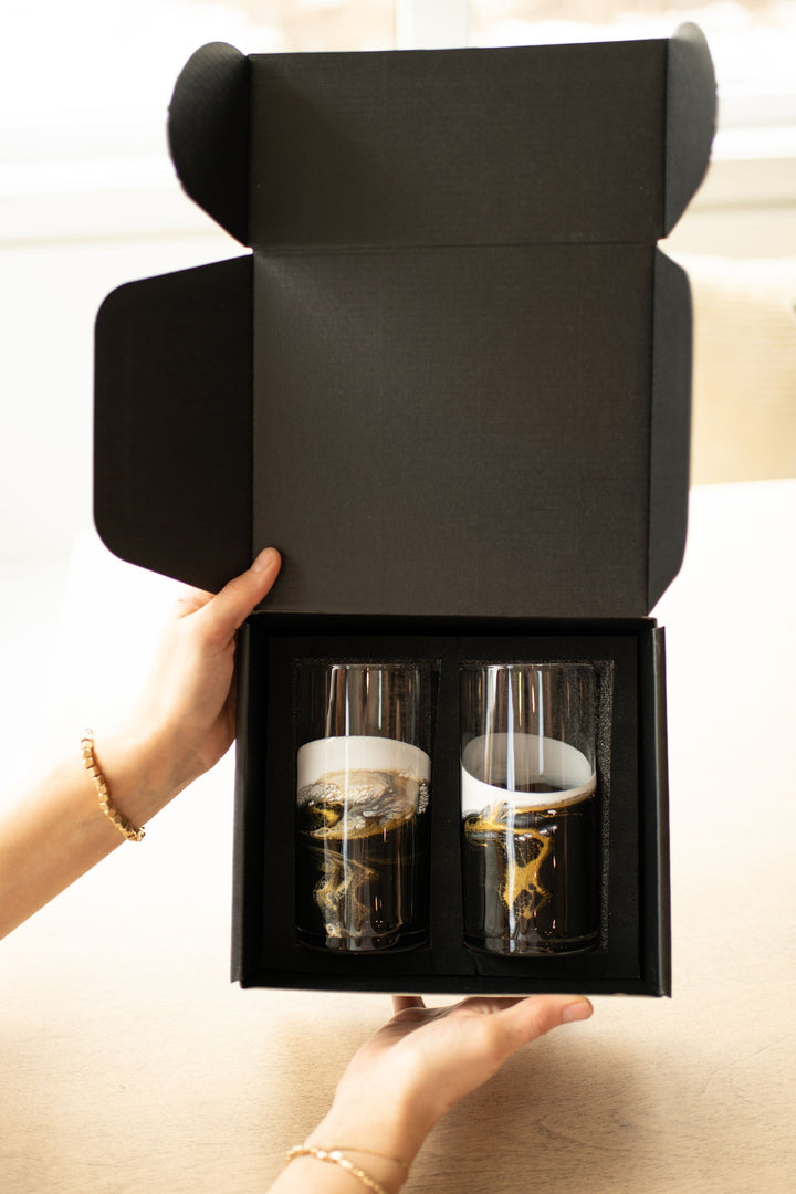 Lynn &amp; Liana Resin Accented Highball Glasses lifestyle