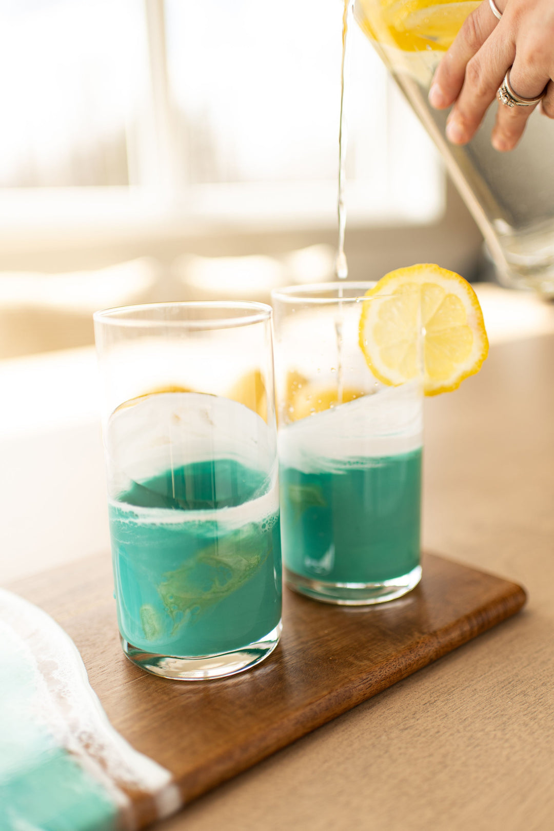 Lynn &amp; Liana Resin Accented Highball Glasses