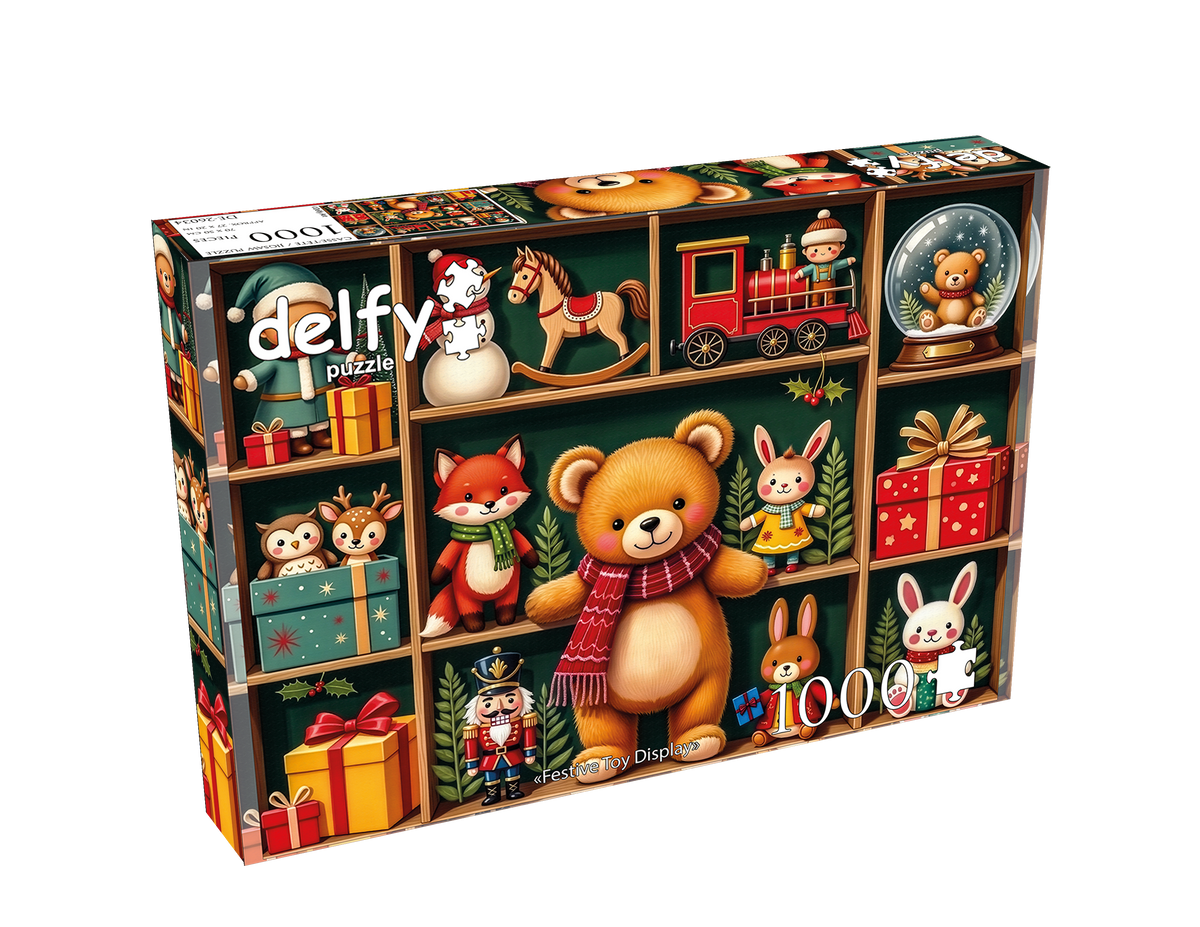 Festive Toy Display 1000 piece Delfy puzzle box