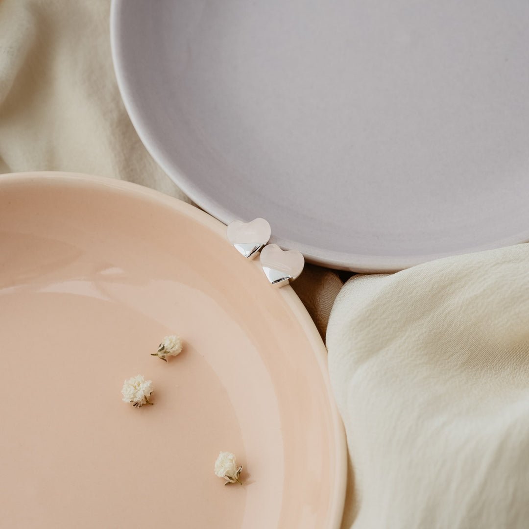 Full Heart Studs | Earrings