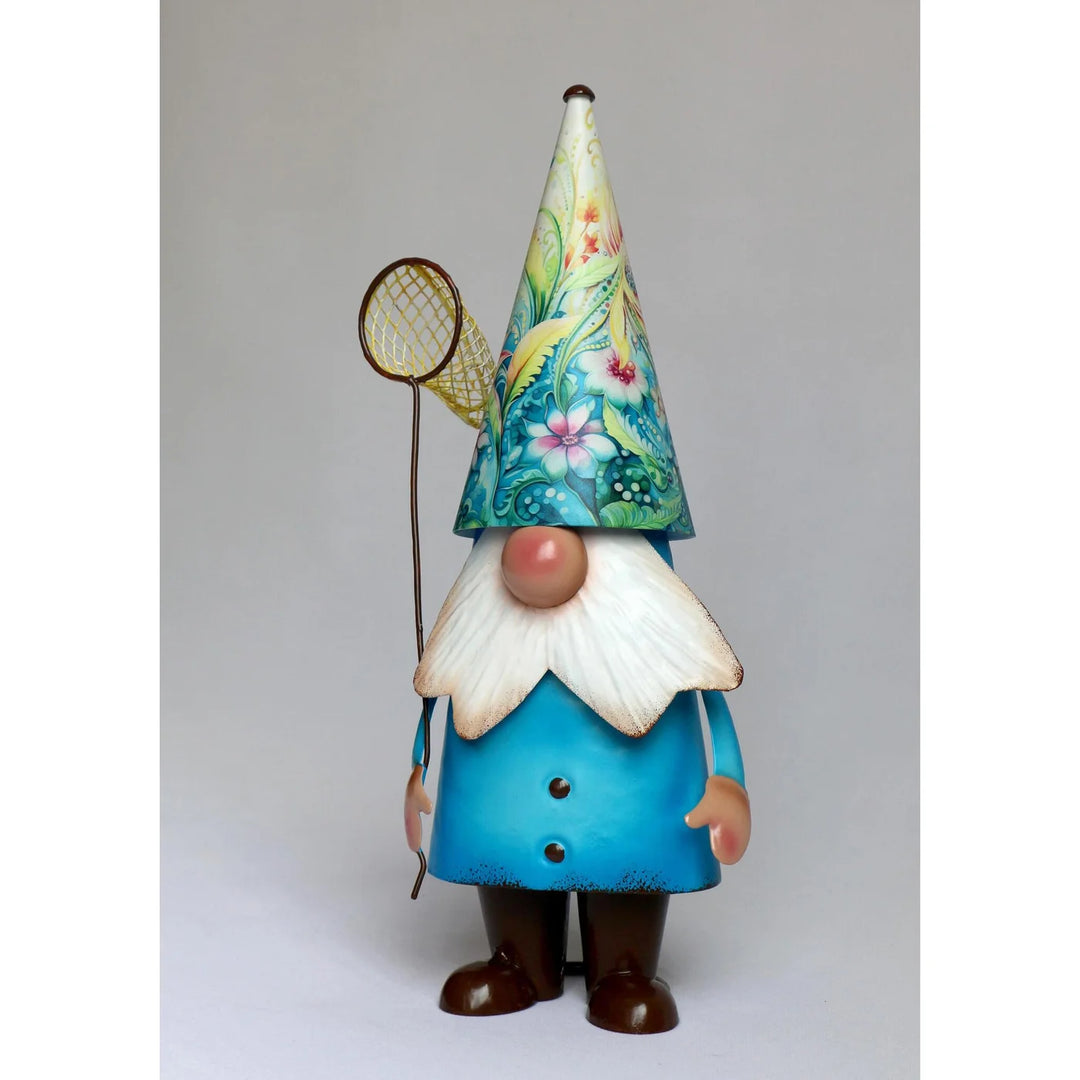 Blue Metal Gnome | Garden Statuary